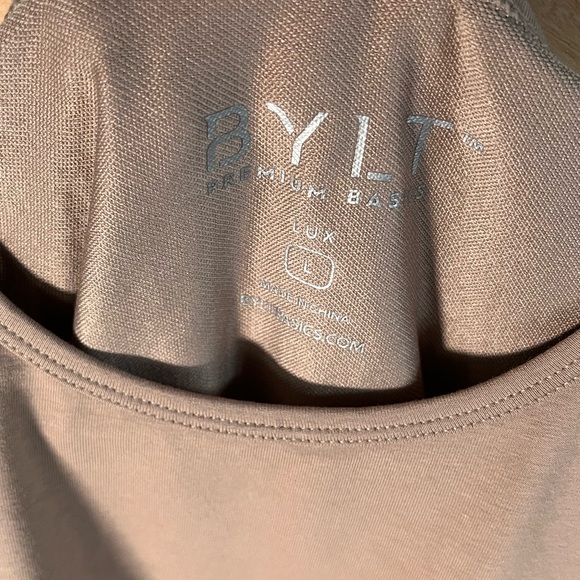 BYLT Drop-Cut Lux Long Sleeve Tee Shirt Light Brown Men's Size Large - Picture 2 of 7